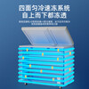 Oaks dual-temperature freezer, household small double-box freezer, refrigeration and freezing dual-purpose cabinet, double-door commercial large-capacity horizontal freezer, energy-saving and low-noise, can store 900 kilograms of meat丨 456L dual-temperature storage