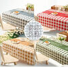 Fantasy style tablecloth, no-wash, mildew-resistant tablecloth, coffee table and table mat, office warm tablecloth, English green and white weave grid, coffee and white weave grid, value-for-money 2-pack 137x90CM (double table/desk)