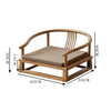 He Jiagong solid wood new Chinese style tatami chair low chair bay window chair Japanese style balcony meditation chair legless back chair tea table chair solid wood color sitting height 15 free seat cushion complete set