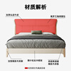 Fanzuo Foshan factory direct delivery Italian light luxury style leather bed mortise and tenon solid wood bed 1.8m x 2m double bed oak bed
