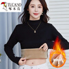Woodpecker (TUCANO) velvet bottoming shirt for women, half turtleneck, thickened lining, combed velvet winter stand-up collar, slim slimming warm top for women, brown L, velvet style, 100-110 pounds to wear