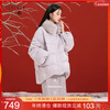 Three Colors Smoke Light Purple 2025 Winter New Jacquard Down Jacket Fox Fur Collar 90 White Duck Down Jacket C