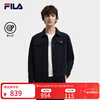 FILA official men's knitted long-sleeved jacket 2025 winter new fashion casual and comfortable lapel top Legend Blue-NV M 170/92A/M