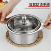 Tuojin imported high-quality stainless steel single-person small hot pot from Japan, one-person and one-pot clear soup pot, mandarin duck small hot pot, induction cooker, whirlwind clear soup_with lid_16cm