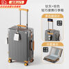 Traveler suitcase trolley case with large capacity, thickened and can seat 20-inch suitcase, sturdy and fall-resistant password box, boarding case, gray brown, pressure-resistant and scratch-resistant + double closed lining, 24 inches - golden size