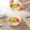 Sky Top ceramic noodle bowl, bone china soup bowl, rice bowl, household tableware, pure white 6-inch 4-piece set
