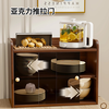 Aomingyuan desktop storage rack water cup storage cabinet dining table countertop tea set dustproof cup holder dining table high-end side cabinet walnut-single layer-black tea door
