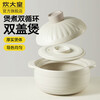 Cui Dahuang casserole ceramic pot large capacity stew soup pot open flame heat-resistant household clay pot rice pot Chinese medicine health double lid pot 3.5L