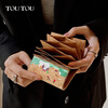 Toutou2025 new cork short wallet light and thin document storage card bag coin purse birthday new year year of the horse gift