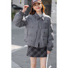 Ives (ITISF4) Qianjin style sweet temperament jacket winter high-end sequin embroidered short warm and cold down jacket gray S