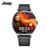 Jeep smart watch for men and women, ultra-thin model, high appearance, custom dial, AI voice question and answer, NFC access control, health and sports, heart rate blood oxygen sleep, long battery life, waterproof Jeep smart watch for men and women, ultra-thin model, AI voice heart rate, blood oxygen black