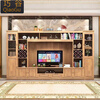 Qiaogu 2025 new new Chinese style solid wood TV cabinet living room wine cabinet multi-functional TV background cabinet film and television cabinet storage cabinet black walnut color 240cm*45cm*200cm
