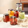 Extreme space sealed jar hexagonal storage bottle glass jar 380ml glass bottle sealed jar honey bottle can bottle 6 pack