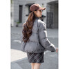 Ives (ITISF4) Qianjin style sweet temperament jacket winter high-end sequin embroidered short warm and cold down jacket gray S