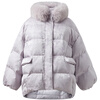 Three Colors Smoke Light Purple 2025 Winter New Jacquard Down Jacket Fox Fur Collar 90 White Duck Down Jacket C