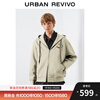UR2026 Spring New Men's Trendy Hooded Drawstring Embroidered Super Loose Jacket UUV160007 Khaki S