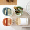 MI SHUO storage rack chopstick cage multi-functional kitchen tableware storage rack chopstick barrel drain chopstick holder creative spoon storage AX round chopstick barrel * blue 1 piece
