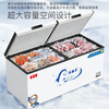 BAOER Freezer Commercial Large Capacity Full Freezing Household Dual Temperature Horizontal Freezer Display Cabinet Home and Business Dual-Purpose Storage Large Freezer Kitchen Dining Back Kitchen Refrigeration Freezer Conversion Freezer 828 Single Temperature Copper Tube/Length 1.73 Meters Width 0.63 Meters