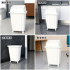 Household trash can property hotel wheeled large capacity living room kitchen household trash can flip lid white 40L pressure ring wheeled trash can flip lid rectangular