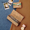 Toutou2025 new cork short wallet light and thin document storage card bag coin purse birthday new year year of the horse gift
