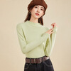 IEF/Aiyifu 2025 new autumn and winter Korean style thin velvet half turtleneck solid color knitted sweater with bottoming shirt for women