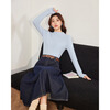 IEF/Aiyifu 2025 new autumn and winter Korean style thin velvet half turtleneck solid color knitted sweater with bottoming shirt for women