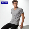 BYFORD/Baifu men's short-sleeved underwear Egyptian cotton men's bottoming shirt T-shirt solid color top sports MW2236 gray M