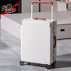 Horizon 8 wide trolley aluminum frame suitcase 20-inch suitcase with large capacity new universal wheel trolley case fashion password box white丨upgraded lock style #safe and more durable 20 inches