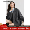 Red sleeves high-end woolen coat winter new women's commuter lapel collar temperament long hair double-sided woolen coat ash 056 S