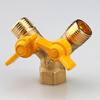 Wawaston brass gas valve with switch natural gas pipeline special one-point two-joint 4-point three-way household copper ball valve, one inner and two outer copper colors