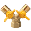 Wawaston brass gas valve with switch natural gas pipeline special one-point two-joint 4-point three-way household copper ball valve, one inner and two outer copper colors