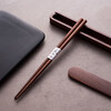 Durable walnut chopstick box portable tableware set Japanese environmentally friendly chopstick box single high-end student portable chopstick box walnut (1 chopstick + 1 box)
