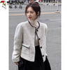 Woodpecker (TUCANO) French style small fragrant jacket women's short spring and autumn 2026 new high-end celebrity temperament small winter high-end sense gray white S recommended 70-95 pounds