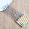 Jiaqi stainless steel barbecue skewers, flat skewers, outdoor mutton skewers, barbecue skewers, steel skewers, iron skewers, round skewers, full set of grilling round skewers (10 pieces)