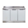 Kitchen cabinets stainless steel stove integrated cabinet cabinet assembly economical all-steel cupboard simple cabinet rental for 80 double door right single basin double door