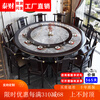 Taicai new Chinese style solid wood slate hot pot table with turntable induction cooker home large round table round restaurant dining table black purple (normal style) 1.8m dining table + 12 chairs with 1.2m turntable