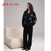 GUJIN half-velvet autumn and winter new long-sleeved pajamas, women's home clothes, sweater pajamas, can be worn outside, plus velvet thick cardigan suit