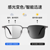 Zeiss (ZEISS) lenses, pure titanium, ultra-light, large-frame myopia glasses for men, high-end anti-blue light, optional astigmatism, color-changing frames for women, black gunmetal color, thin titanium frame, glasses frame, free shipping, free trial, free shipping insurance