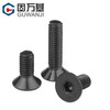 Guwanji grade 10.9 high-strength countersunk head hexagonal screws flat head bolts iron black flat cup machine screws national standard M3*8 100 pieces