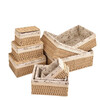Woven storage basket desktop sundries, snacks, keys, mask storage box, fruit storage box, rattan Japanese-style storage basket, small wood color, without lid