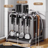 JCZS kitchen multifunctional storage rack knife holder 304 stainless steel chopping board knife multifunctional chopstick cage 304 heightening and widening knife guard + double chopstick barrel + pot lid holder + cutting board holder