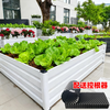 Outdoor large-size balcony courtyard aluminum alloy flower box rectangular vegetable box roof terrace large flower pot pearl white 100*40*height 20cm (no bottom with root control device)