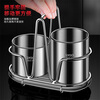 Korade chopstick barrel 316 stainless steel kitchen chopstick cage knife and fork spoon chopstick storage rack countertop tableware mildew-proof drain barrel 316 stainless steel chopstick barrel double-ended round + (with drain tray)