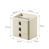 Desktop storage box, large capacity, entrance key storage rack, dormitory dressing table miscellaneous organization, drawer-type storage box, three layers - cream color