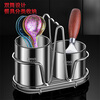 Korade chopstick barrel 316 stainless steel kitchen chopstick cage knife and fork spoon chopstick storage rack countertop tableware mildew-proof drain barrel 316 stainless steel chopstick barrel double-ended round + (with drain tray)