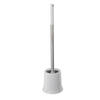 Zhibenxiong Toilet Brush Set, Extended Stainless Steel No-Dead Angle Cleaning Brush with Round Base, Special for Bathroom, Round Stainless Steel Rod Toilet Brush with Base, 1 Pack