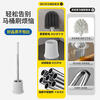 Zhibenxiong Toilet Brush Set, Extended Stainless Steel No-Dead Angle Cleaning Brush with Round Base, Special for Bathroom, Round Stainless Steel Rod Toilet Brush with Base, 1 Pack