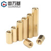 Guwanji two-way hexagonal copper column nut column flat head copper column hollow copper column stud straight hole chassis motherboard isolation column M3*7 (50 pieces)