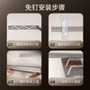 COOKTIME kitchen rack wall-mounted wall rack pot lid rack spice rack knife holder kitchen aluminum alloy storage pendant chopstick cage rack (snowflake gray) - four generations of hanging Duoduo
