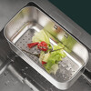 Lan Ai sink drain basket garbage filter 304 stainless steel drain leftovers suction cup rag storage hanging basket 304 stainless steel natural color rectangular drain rack